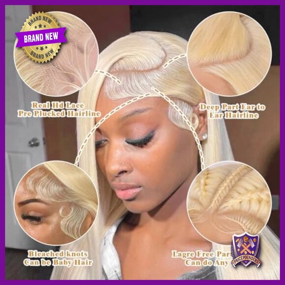 32 Inch Human Hair Wig 13x6 Lace Front Straight Glueless Pre Plucked